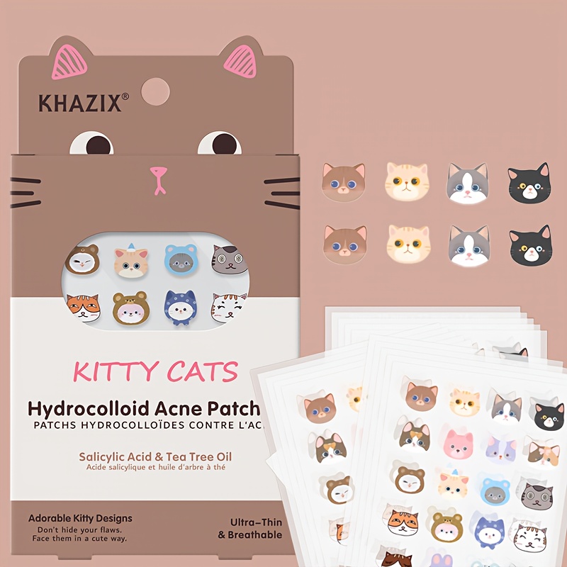 Pressed Powder Foundation - 120PCS Cartoon Cat Pimple Patch |