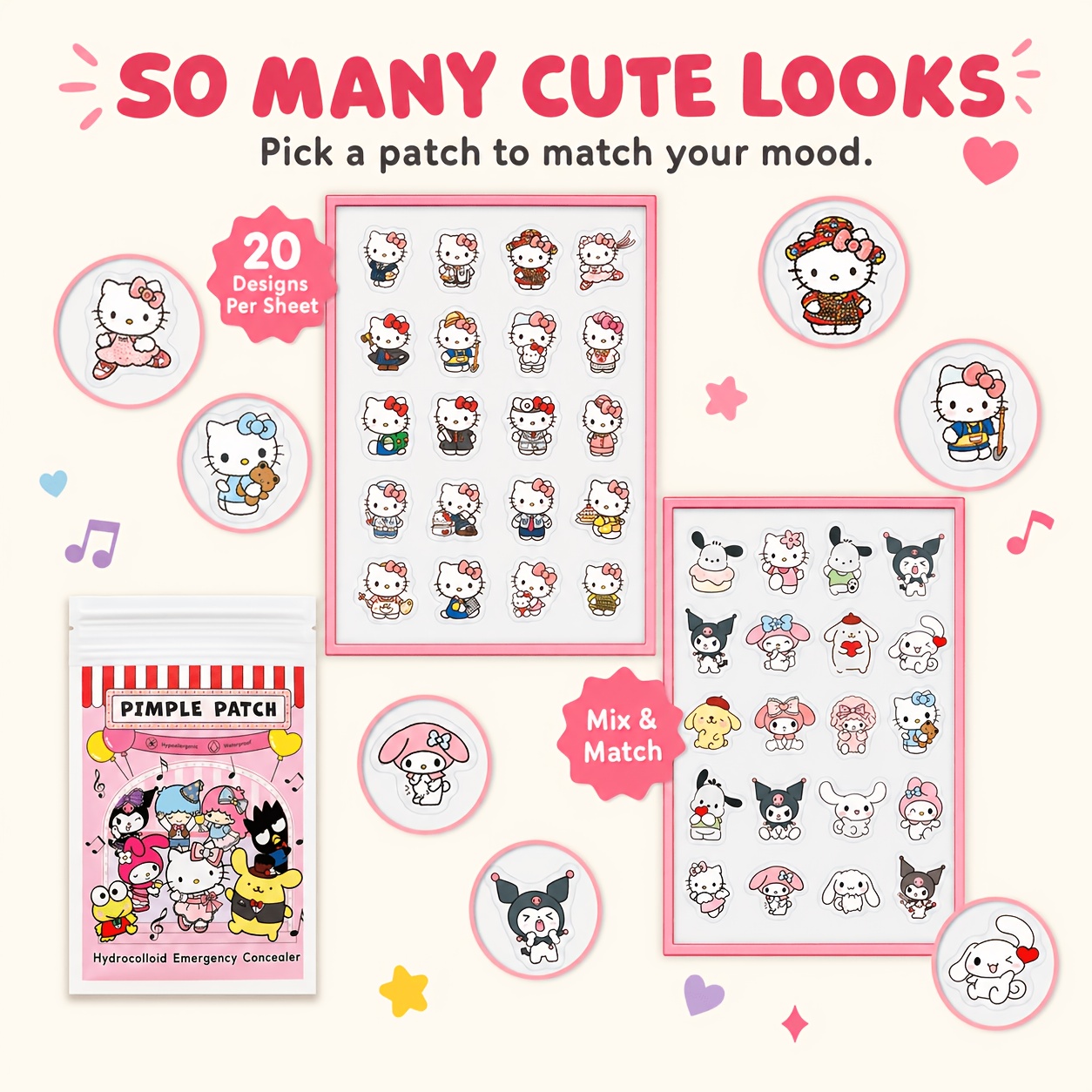 40/120PCS Hello Kitty acne pat - Pressed Powder Foundation recension och pris