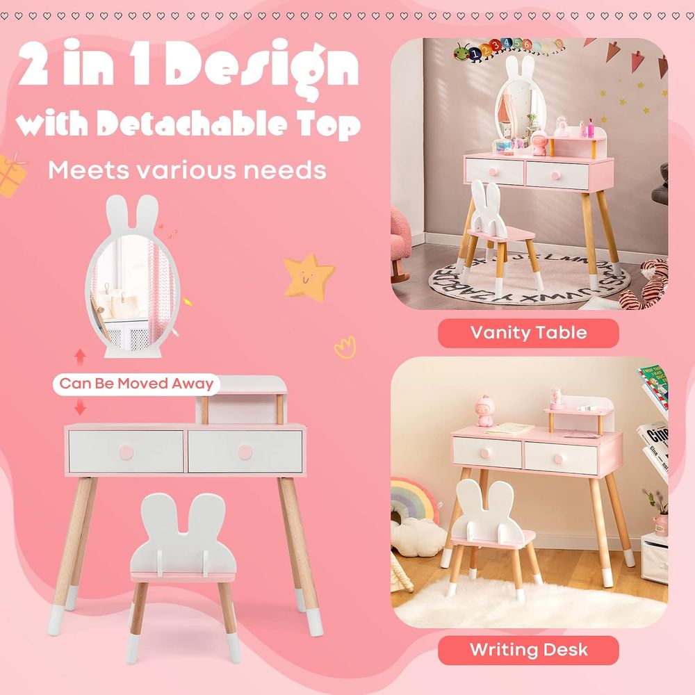 EY Kids Vanity, Rabbit Themed  - Beauty Makeup Chair recension och pris