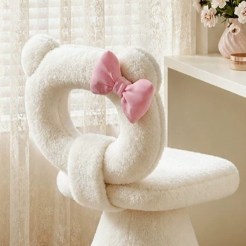 Bow Dressing Vanity Stool Pink - Beauty Makeup Chair recension och pris