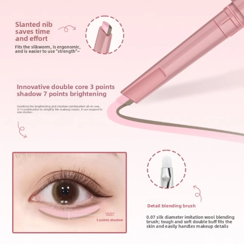 Korean 2in1 Lying Silkworm Pen - Rare Beauty Makeup Highlighter recension och pris